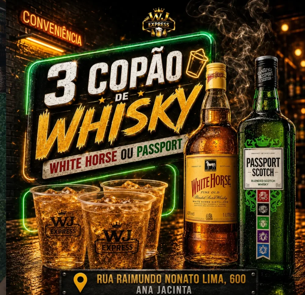 Promoção 3 copão de whisky - W.J. Express